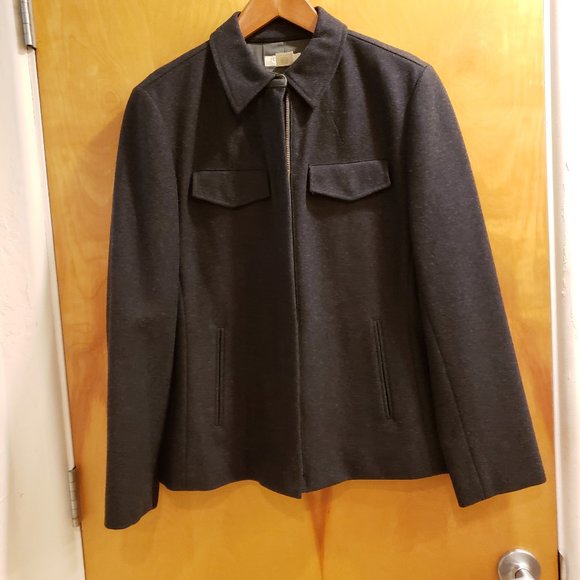 J. Crew Wool Jacket Full Front Zipper Size Med - Picture 3 of 14